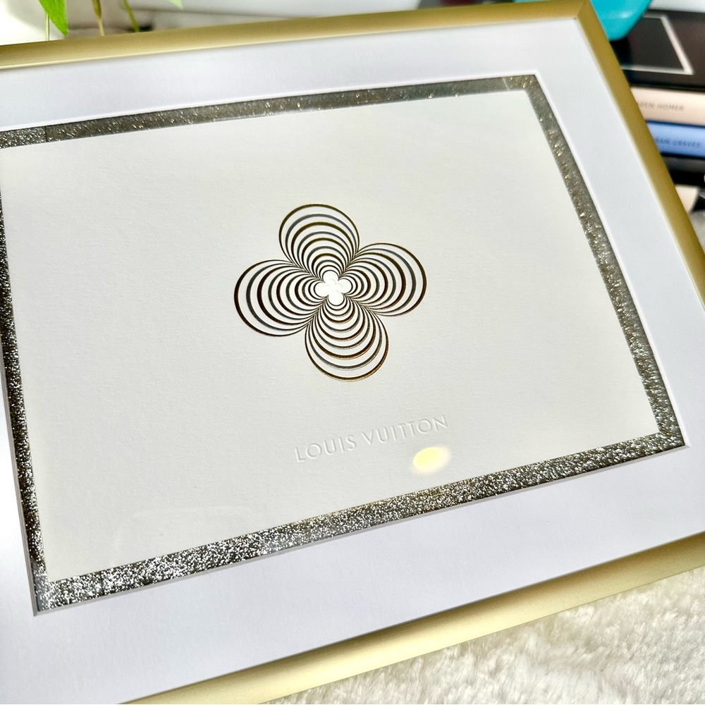 Louis Vuitton beautiful note card framed in gold  decoration. BEAUTIFUL!…